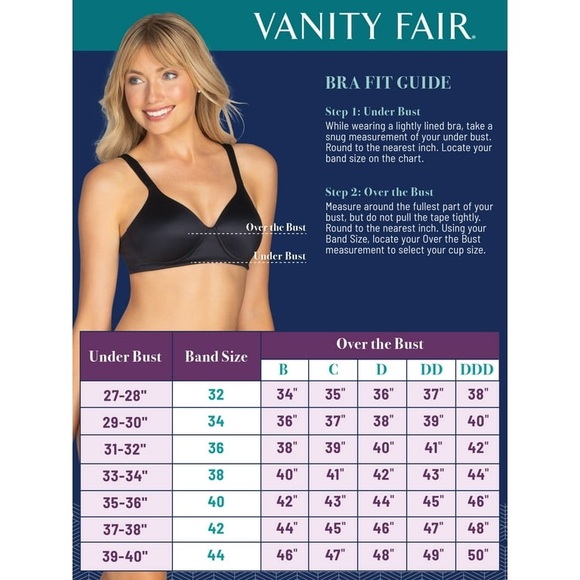 VANITY FAIR womens 5 way convertible beige underwire strapless 74380 42C NWT - Picture 11 of 11